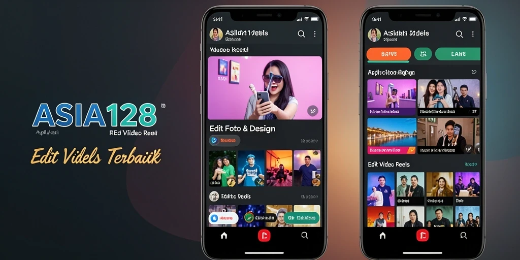 Screenshot tampilan antarmuka ASIA128 untuk editing video reels.
