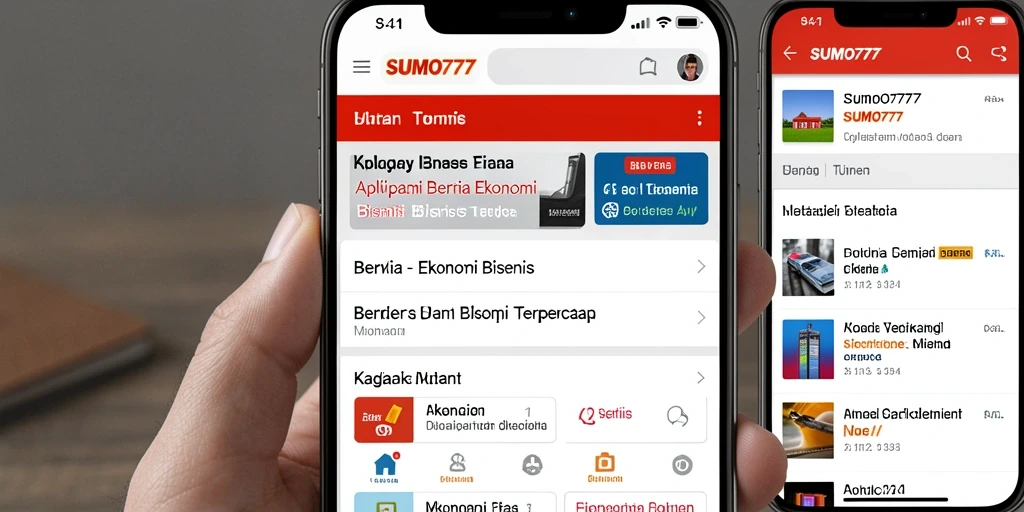 Antarmuka SUMO777 menampilkan berita ekonomi yang mudah diakses.