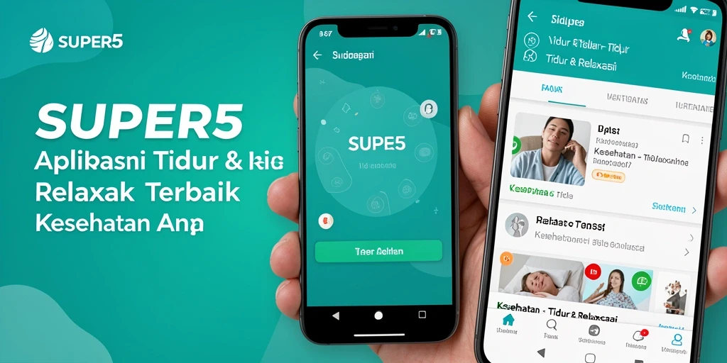 Tampilan antarmuka aplikasi SUPER5 untuk tidur dan relaksasi.