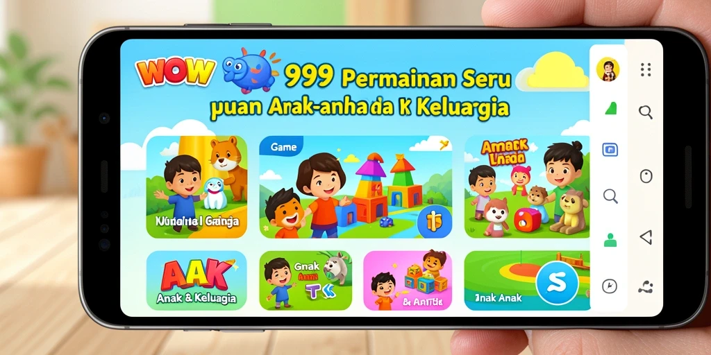 Antarmuka warna-warni dan permainan edukatif dalam WOW99.