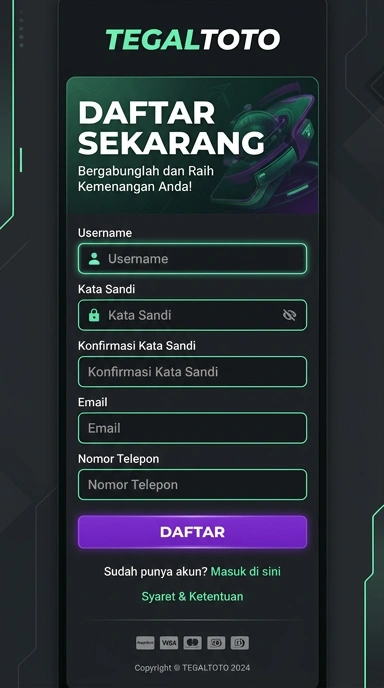 Registrasi Akun Baru Tegaltoto untuk Pengguna Android