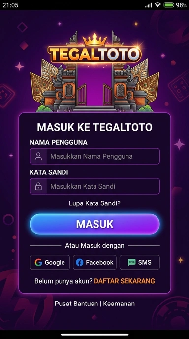 Masuk Akun Tegaltoto untuk Pengguna Android